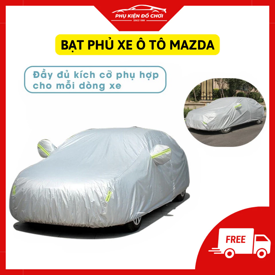 Bạt phủ xe ô tô MAZDA CX3,CX30,CX5,Mazda 2,mazda3,mazda6,CX8,BT-50 - Bạt phủ ô tô 3 lớp chống xước có khóa kéo cánh cửa