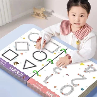 Đồ chơi tập tô vẽ thông minh xóa được 64 trang，Hình dán theo chủ đề trẻ em,Đồ Chơi Giáo Dục Montessori