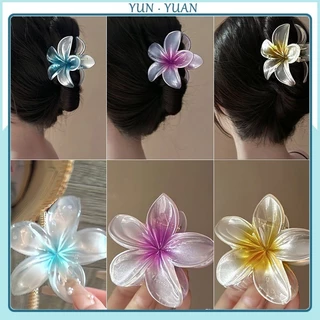 [Yunyuan] 8cm Hoa Sứ Màu Sáng Mới Frangipani Nữ Bauhinia Phụ Kiện Tóc Năm Cánh Hoa Kẹp Tóc Mặt Sau Đầu Grabber