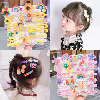 Set 14 Kẹp Tóc Trẻ Em Cute, Đáng Yêu Cho Bé Gái Nhiều Hình, Nhiều Màu