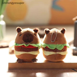 Chitengyesuper Kawaii Plushie Dễ Thương Capybara Hamburger Móc Khóa Sang Trọng Mô Phỏng Capibara Lông Tơ Đồ Chơi Thú Nhồi Bông Búp Bê Mềm Quà Tặng Trẻ Em CGS