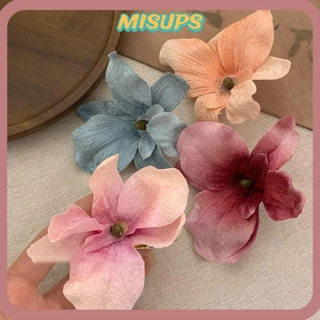 Misups 2 Chiếc Kẹp Tóc Hoa Phalaenopsis, Ruy Băng Lụa Lớn Cá Mập Kẹp, Vải Hàn Quốc Hoa Mô Phỏng Kẹp Tóc Nữ