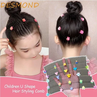 Desmond U Shape Lược Tạo Kiểu Tóc, Răng Mùa Xuân Vô Hình Thêm Tóc, Lược Cố Định Ngọt Ngào Đeo Tóc Dâu Gấu Mũ