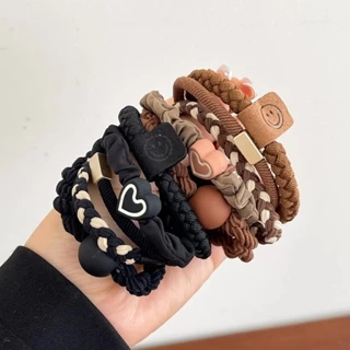 10 Cái / bộ Trái Tim Hàng Ngày Co Giãn Tóc Cho Bé Gái Đuôi Ngựa Giá Đỡ Dây Buộc Tóc Scrunchie Trẻ Em Đáng Yêu Phụ Kiện Tóc