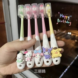 Bàn Chải Đánh Răng Trẻ Em Sanrio Lông Mềm Chăm Sóc Răng Mười Ngàn Lông Bàn Chải Đánh Răng Siêu Mịn Siêu Mềm 2-6-12 Học Sinh Cho Bé Chăm Sóc Răng Cho Bé