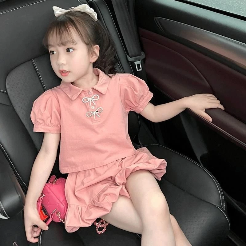 [Quần áo mùa hè Hàng mới về] Bộ đồ bé gái 2024 Thời trang đơn giản Bộ đồ chất lượng cao hợp thời trang cho bé gái 3-9 tuổi