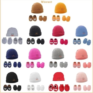 Wrc 1 Bộ Găng Tay Chống Trầy Xước Mũ Chân Bộ Cotton Mềm Sơ Sinh Không Trầy Xước Găng Tay Tất Beanies Cap Nightc