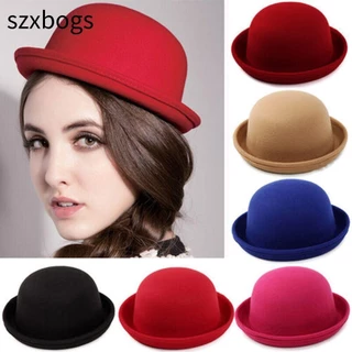 szxbogs Mũ Beanie Thời Trang Vintage Fedora Beret Len Nỉ Mũ Nữ Không Biến Dạng Thanh Lịch Ấm Áp Floppy Bowler / Nhiều Màu