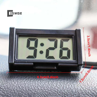 [Ciswge] Đồng hồ kỹ thuật số bảng điều khiển ô tô Mini tự dính với màn hình ngày giờ LCD [MỚI]