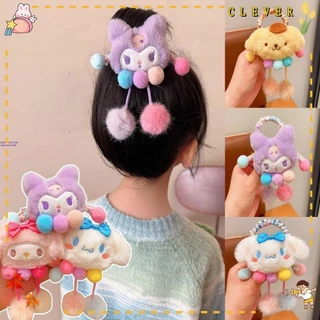 Băng đô CLEVER, Phụ kiện tóc Kuromi Vòng tóc sang trọng, Tóc Scrunchie Phim hoạt hình Dây buộc tóc cao su Dây buộc tóc co giãn cho bé gái