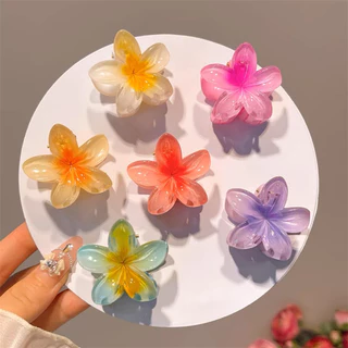 Mới Frangipani Lấy Kẹp Nữ Tính Khí Nửa Tie Tóc Cá Mập Nhỏ Kẹp Lưng Đầu Tấm Tóc Mũ Đội Đầu