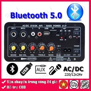 【Hàng giao ngay】Mạch loa D10 Bluetooth 5.0 hát Karaoke 400w, 12V/24V/220V (Tặng kèm đủ phụ kiện)