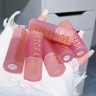 Herorange Son Bóng Gương Dưỡng Ẩm Matte Velvet Dưỡng Ẩm Lâu Dài Không Dễ Phai Màu Môi Thiên Nhiên Men Son Môi