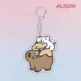 Alison Capibara Túi Treo, Acrylic Maltese Dog Capybara Móc Khóa, Kawaii Sáng Tạo Ngộ nghĩnh Capybara Maltese Móc Khóa Túi Treo