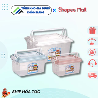 Hộp bảo quản thực phẩm có quai xách Nhựa Việt Nhật - Hộp lạnh 2 quai size bé 6521- size trung 6521-2 và size đại 6521-3