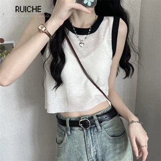 RUICHE áo croptop Áo 2 dây áo ba lỗ Thời trang hàn quốc tráng lệ nhí nhảnh may đo trendy WMJ24309JA 11Z240312