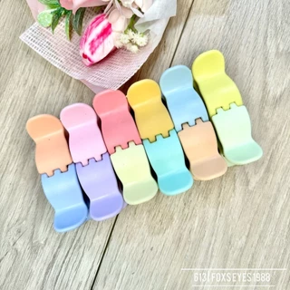 Kẹp Càng Cua Bầu 5 Răng Nhám Dày Dẻo Không Gãy Màu Pastel Nhiều Màu Sắc Không Đau Tóc Phụ Kiện Tóc