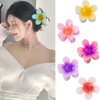 Jojo COCO Gradient Plumeria Kẹp Tóc Mặt Sau Đầu Kẹp Ngọt Ngào Phong Cách Nữ Tính Cá Mập Kẹp Bên Kẹp Tóc Phụ Kiện Cho Nữ