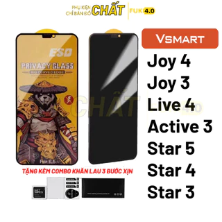 Kính cường Lực chống nhìn trộm Vsmart Joy 3 Joy 4 Live 4 Star 5 Star 4 Star 3 Active 3 - Phủ nano siêu mượt, full màn