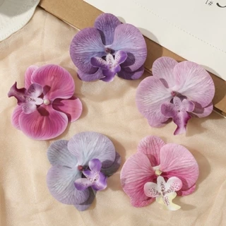 9,5cm Cao Su Nhân Tạo Phalaenopsis Bướm Hoa Lan Đầu DIY Cưới Ngày Của Mẹ Trang Trí Chụp Đạo Cụ Phụ Kiện