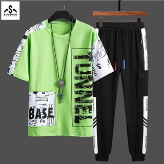 Bộ Quần Áo Thun Nam STYLEMARVEN Áo Ngắn Tay TUNNEL Kết Hợp Quần Jogger Trẻ Trung - SET NAM 90000183C