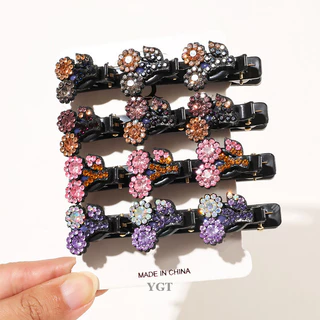 Ygt Màu Sắc Ngọt Ngào Pha Lê Mùa Xuân Kẹp Tóc Chân Handmade Hạt Tóc Barrettes Dành Cho Nữ Cô Gái Thời Trang Đơn Giản Phụ Kiện Tóc Mũ nón