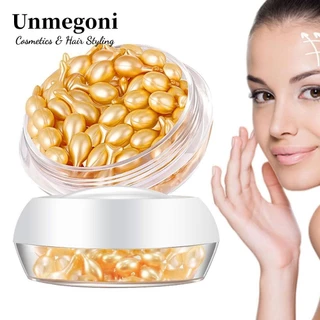 Unmegoni Fullerene, Chăm sóc da mặt Dưỡng ẩm cho cừu Placenta Facial, để làm trắng da săn chắc da Dễ sử dụng 30 viên Kem Collagen làm trắng da mặt Viên nang huyết thanh