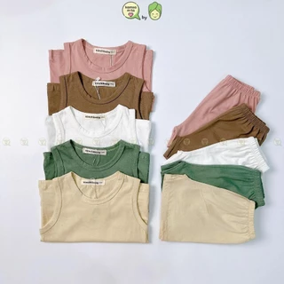 Bộ Ba Lỗ Bé Trai, Bé Gái KIMCHIBABY Vải Cotton Mềm Mịn, Bộ Quần Áo Cho Bé Mặc Hè KC3LO301