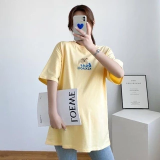 Áo thun Cotton nguyên chất cho bà bầu Áo thun Cotton ngắn tay mùa hè plus Size 100,00kg Áo thun phong cách Hàn Quốc