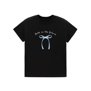 Bbi Clothing - Áo Thun Form Fit Mẫu Nơ Faith In The Future. Áo Baby Tee Chất Cotton Co Giãn