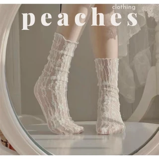 Tất Ren Mềm Hoa 5 Cánh - Peaches peaches - TAT251