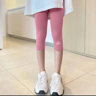 [Bán chạy] Quần legging crop cut bé gái Quần tập Yoga mỏng Quần short Skinny trẻ em