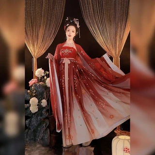 Cải tiến Hanfu Trang Phục Cổ Đại Nguyên Bản Hanfu Tang Made Hanfu Nữ Xote Váy Tay Lớn Áo Sơ Mi Mùa Hè Đường Phong Cách Thêu Phù Hợp Với