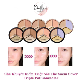 Bảng Che Khuyết Điểm Triệt Sắc 3 Ô Đa Năng The Saem Cover Perfection Triple Pot