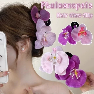 Vuốt Tóc Hoa Phalaenopsis Nữ - Kẹp Tóc Ngọc Trai Hoa Mộc Mạc Cổ Điển - Thời Trang Hàn Quốc Ngọt Ngào - Kẹp Đi Biển Kỳ Nghỉ Bangs Grab - Phụ Kiện Tóc Phổ Biến