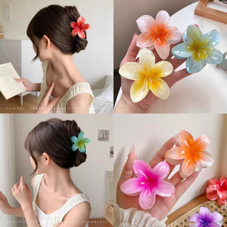 Thời Trang Hàn Quốc Mùa Hè Ngọt Ngào Dễ Thương Màu Gradient Plumeria Tóc Cho Nữ