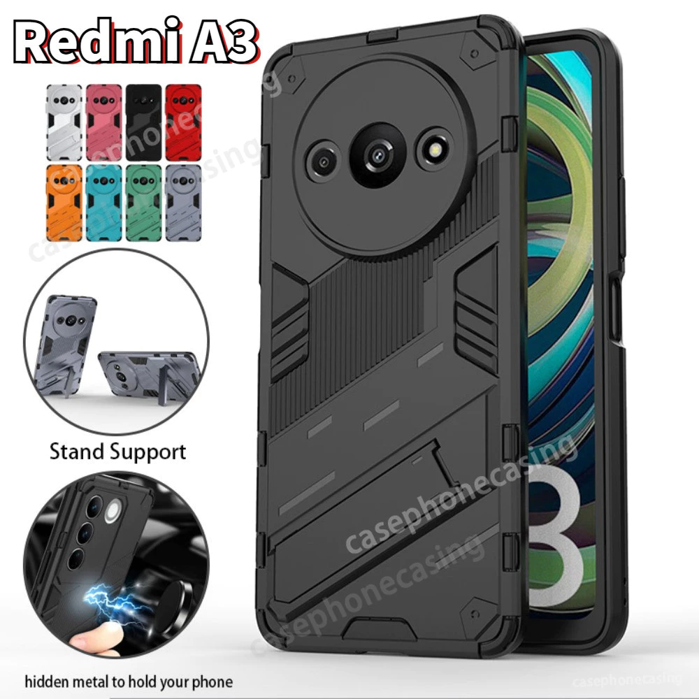 Ốp Lưng Cho Xiaomi Redmi A3 A 3 A2 A1 A2 + A1 + RedmiA3 Mia3 2024 Ốp lưng Giá Đỡ Chống Rơi Giáp Chịu Lực Nặng PC + Ốp Lưng Silicon