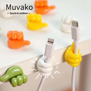 Muvako Kẹp tổ chức cáp ngón tay cái, Móc treo tường ngón tay cái đa chức năng bằng silicon, Móc chìa khóa tự dính