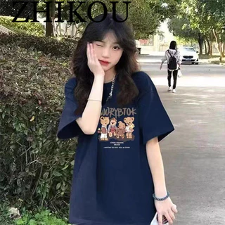 ZHIKOU áo phông áo thun nữ croptop baby tee Vintage Thể thao Stylish Cute WTX24404S5 14Z240403