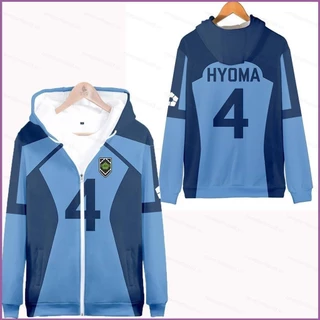 Ye BLUE LOCK Isagi Yoichi Bachira Meguru áo khoác dây kéo Áo Hoodie dài tay Top Cosplay 3D Áo chui đầu Plus Kích thước