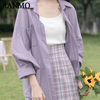 RANMO Áo Sơ Mi áo sơ mi nữ áo kiểu hàn quốc ins phong cách Xinh  Fashion WCS2430QDQ 13Z240326