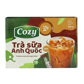 [HỘP LỚN 306G] Trà sữa Anh Quốc Cozy 3in1 hộp lớn 18 gói x 17g