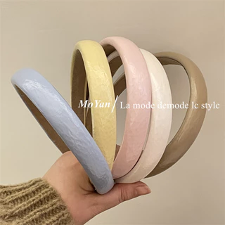[Băng đô] Băng đô da nữ Mori Style Influencer Băng đô xốp màu trơn Phiên bản Hàn Quốc Phụ kiện tóc rửa mặt đơn giản
