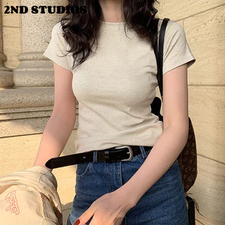 2ND STUDIOS áo phông áo thun nữ croptop baby tee Cổ điển Trendy Fashion Comfortable WTX24401A2 14Z240403