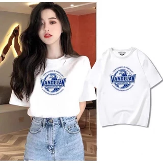 Áo thun cotton cổ tròn đơn giản in logo mát mẻ xinh đẹp kiểu Hàn Quốc form vừa nhiều màu