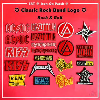 ☸ Logo ban nhạc Rock cổ điển - Rock & Roll Spirit Iron-on Patch ☸ 1 Miếng Dán Huy Hiệu DIY May Trên Sắt