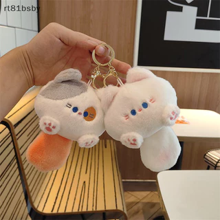 Rt Kawaii Mềm Thú Nhồi Bông Mèo Nhỏ Móc Khóa Sang Trọng Túi Xe Mặt Dây Chuyền Móc Khóa DIY Nhăn Trẻ Em Thú Nhồi Bông Đồ Chơi VN