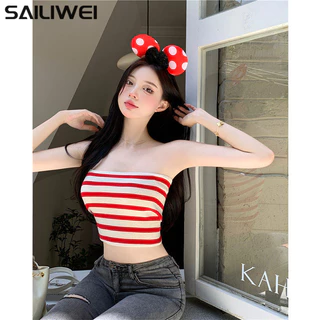 SAILIWEI áo phông áo thun nữ croptop baby tee Thời trang hàn quốc ins tráng lệ thông thường Thông thường A20K0GM 9Z240226