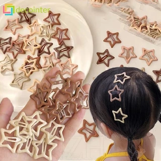 Kẹp tóc ngôi sao năm cánh màu cà phê thời trang hợp thời trang - Y2K Sweet Cool Style Metal Bobby Pin Phụ kiện tóc