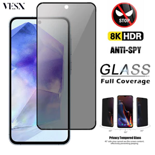 Kính cường lực full màn chống nhìn trộm chống vân tay cho Samsung ss Galaxy A55 A54 A53 A35 A34 A33 A25 A24 A23 A15 A14 A13 C55 4G 5G 2024